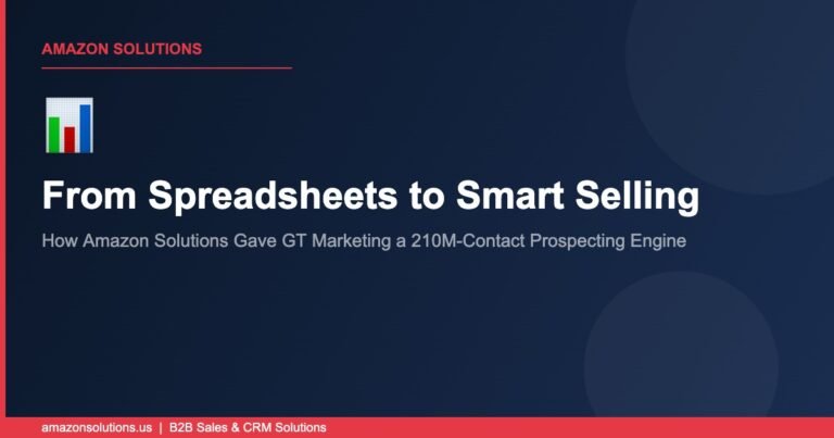 From Spreadsheets to Smart Selling: How Amazon Solutions Gave GT Marketing a 210M-Contact Prospecting Engine